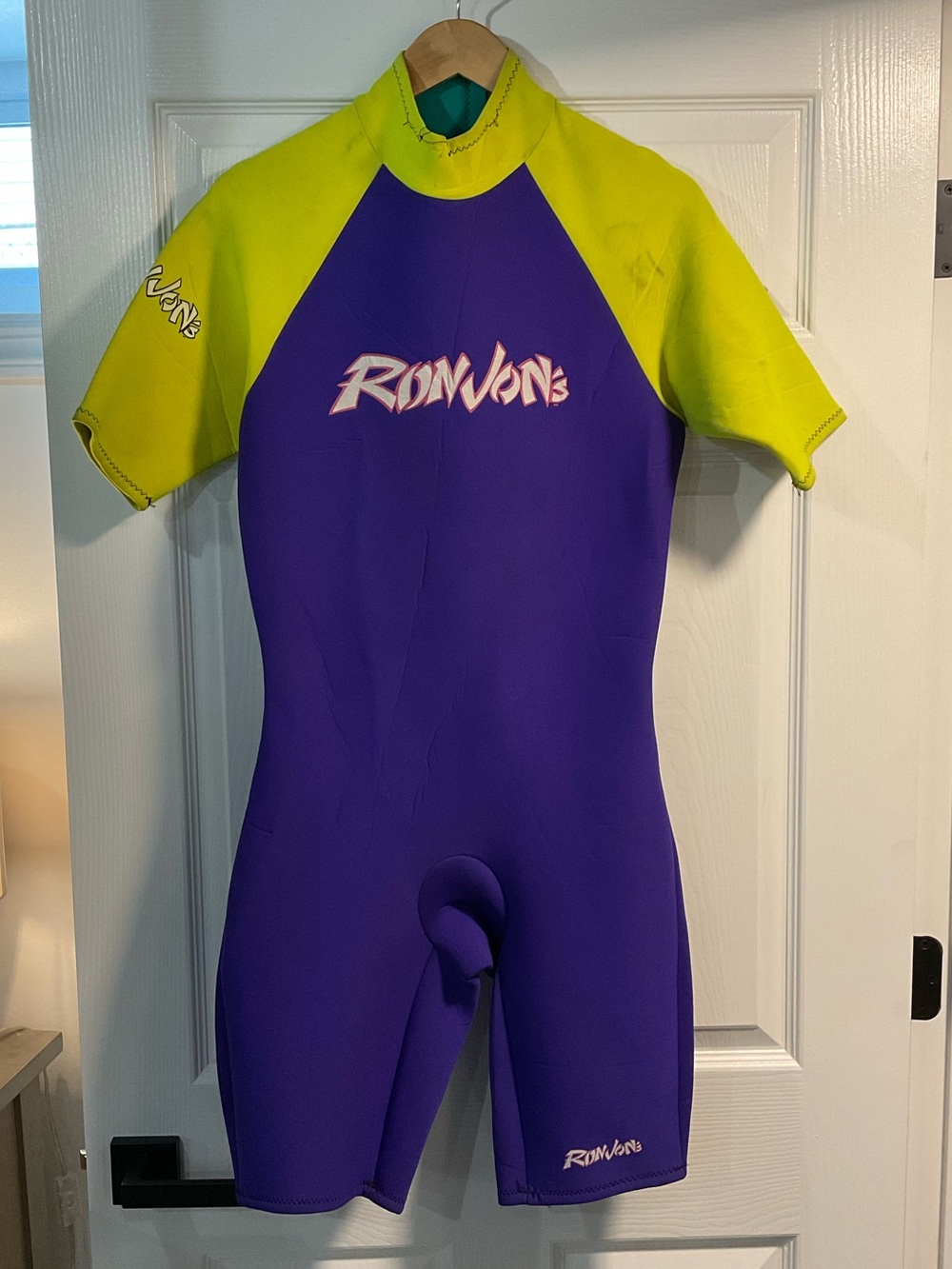 Ron Jon Women Short Sleeve Rashguard Suit - Purple & Neon Yellow